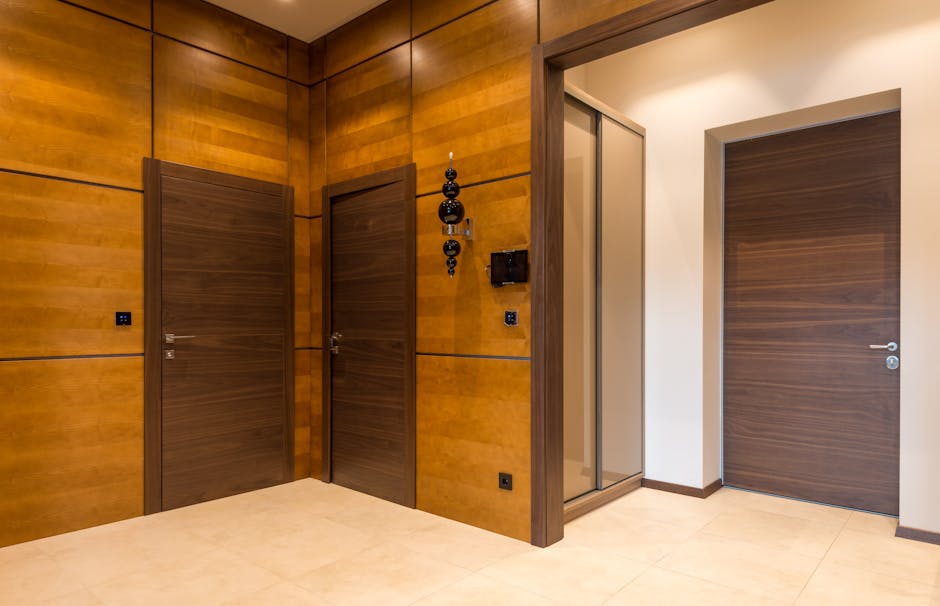Modern interior door and hallway